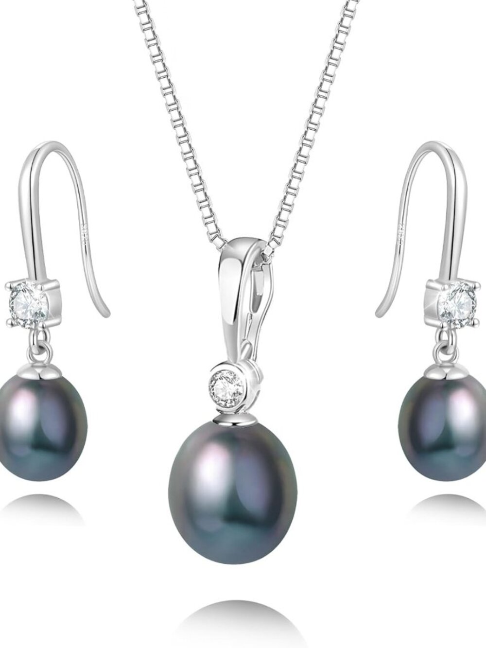 Elegant Freshwater Cultured Pearl Necklace & Earring Set for Women, 18"+2